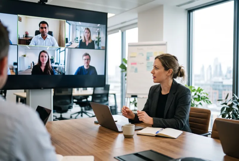 Video call with international colleagues