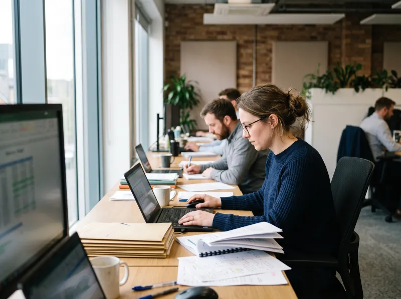 Accountants working in a bright office