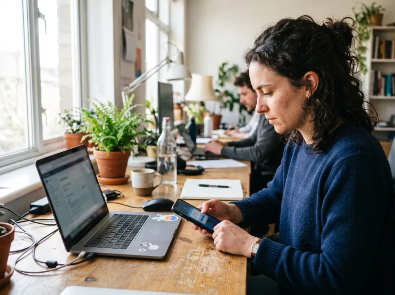 Employee approving a multi-factor login on a phone