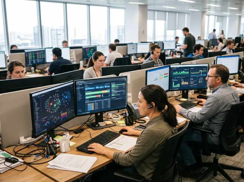 ISP operations team managing customer orders