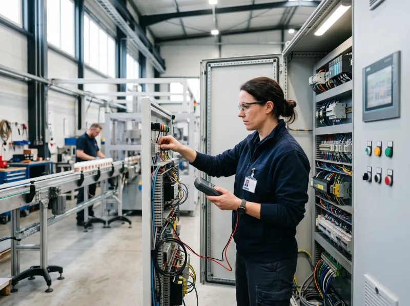 Engineer checking a plant control panel