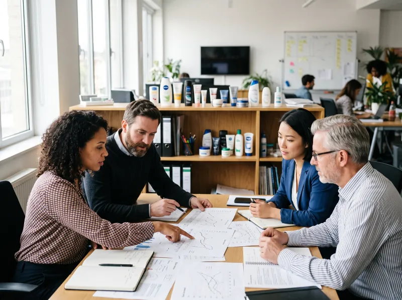Planning team reviewing demand forecasts